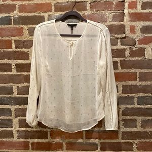 Banana Republic White Sheer Blouse Size Medium